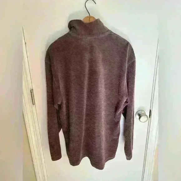 Cotton Stuff Purple  1/4 Zip Up Corduroy Lightweight Jacket, Made in USA, Size L - Picture 2 of 7